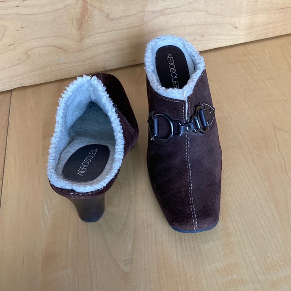 AEROSOLES Suede Slide Fur Bootie size 7 - Picture 6 of 13